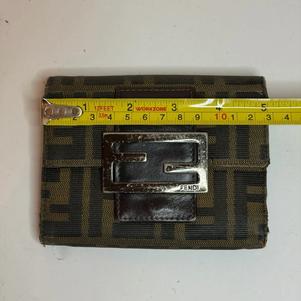 Vintage Fendi Zucca Canvas Compact Wallet